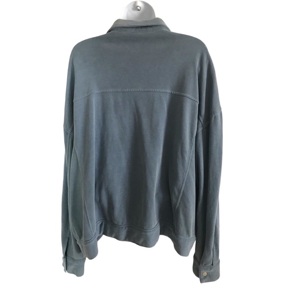 Fabletics Lara Jacket Blue Snap Button Athleisure Casual Women's Size Lg - Picture 7 of 7